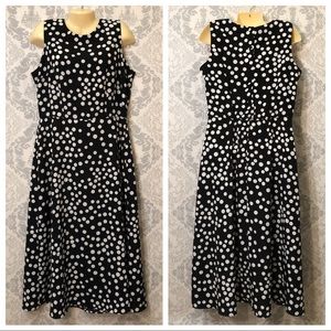 Scarlett Black with white polka dot dress w/ belt